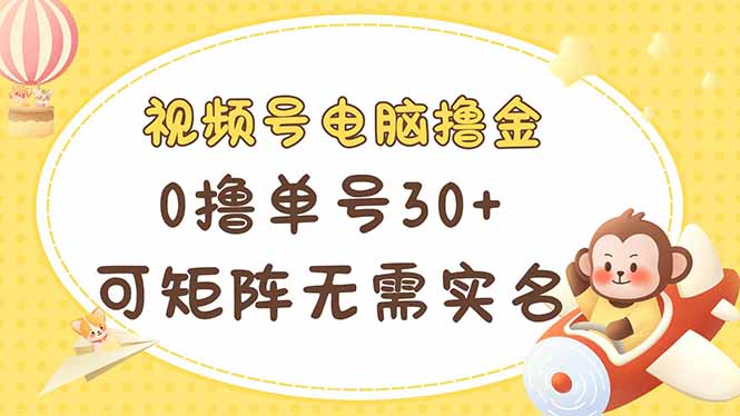 （14220期）视频号电脑撸金 0撸单号30+ 可矩阵 无需实名多号多得-OPC项目驿站 