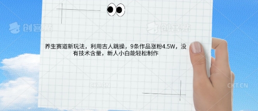 AI养生赛道新玩法,10条作品涨粉5.2W,操作简单,新人小白能轻松制作-OPC项目驿站