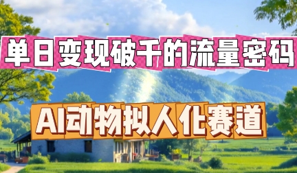 单日变现破k的流量密码,AI动物拟人化赛道-OPC项目驿站