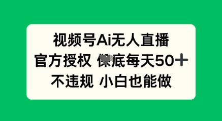 视频号AI无人直播，官方授权  每天50+，不违规 小白也能做-OPC项目驿站 