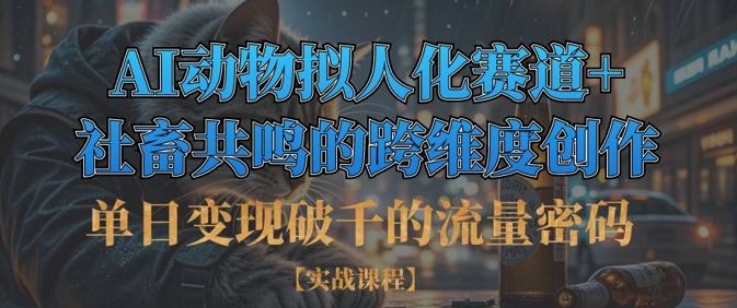 单日变现破千的流量密码,AI动物拟人化赛道+社畜共鸣的跨维度创作