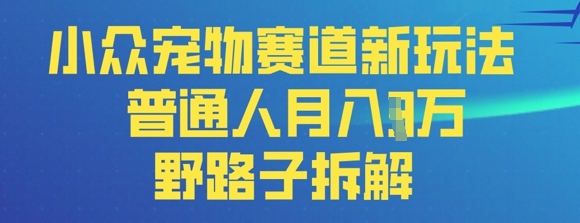 小众宠物赛道新玩法,普通人月入过1W的野路子拆解-OPC项目驿站