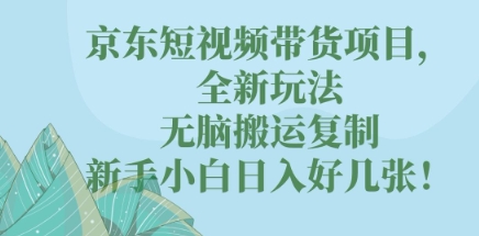 京东短视频带货项目，全新玩法，无脑搬运复制，新手小白日入好几张!-OPC项目驿站 